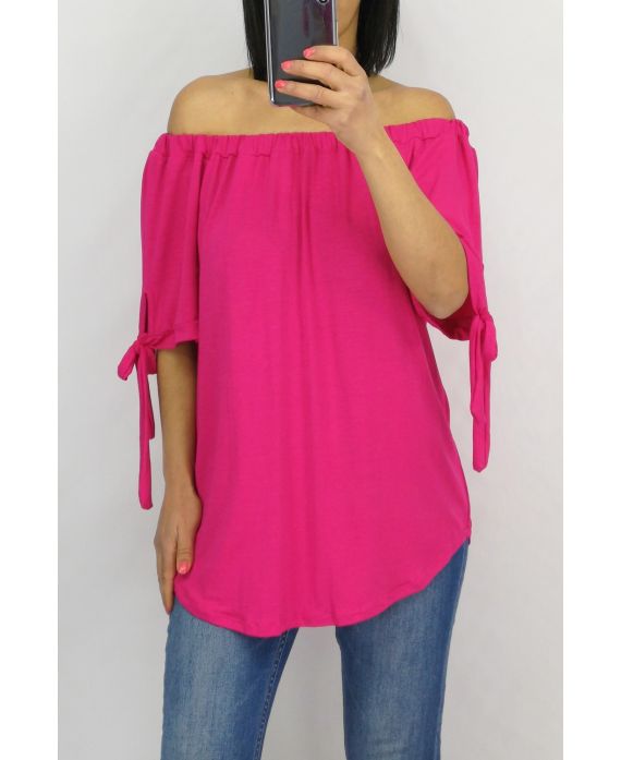 TOP EPAULES DENUDEES A NOUER 0654 FUSHIA