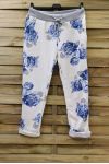 PANTALON JOGG 0665 FLEURS BLEU