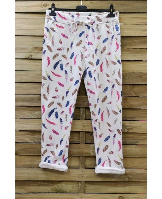 PANTS JOGG 0665 WHITE FEATHERS