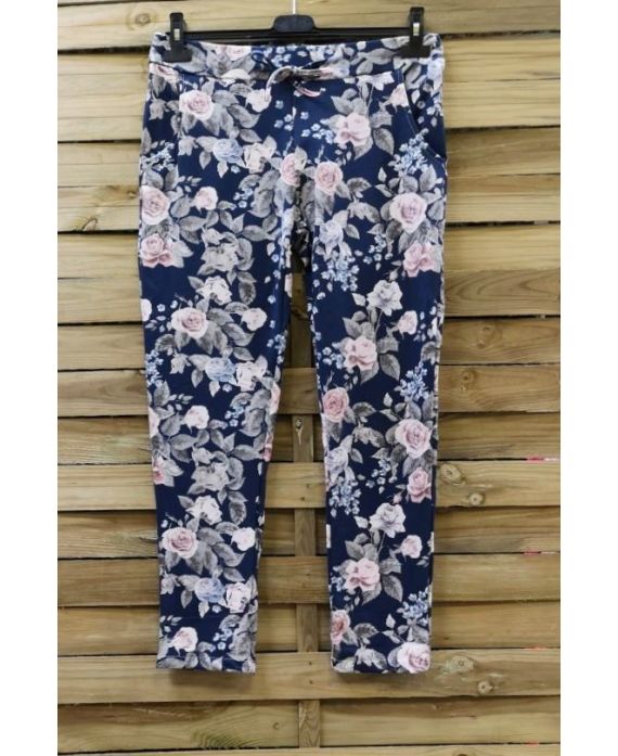 PANTALON JOGG 0665 BLEU FLEURS