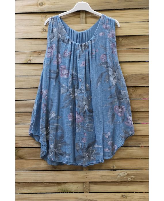 TOP WIDE PRINTS 0676 BLUE