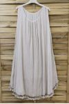 ROBE AMPLE A FRANGES 0674 BEIGE