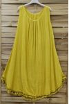 ROBE AMPLE A FRANGES 0674 JAUNE