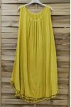 ROBE AMPLE A FRANGES 0674 JAUNE