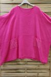 LARGE SIZE TUNIC SEQUINS 0672 FUSHIA