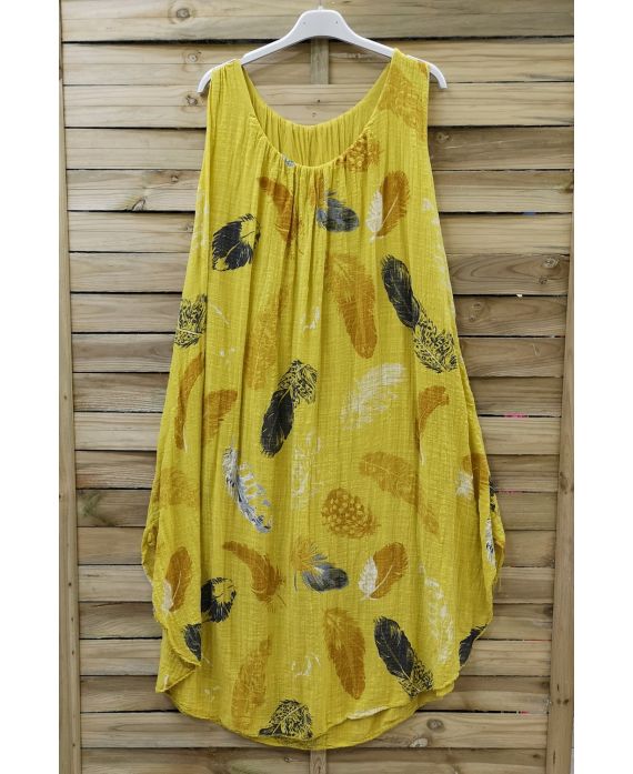 DRESS LOOSE-FITTING PRINTED 0670 YELLOW