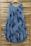 KLEID GESCHNITTEN BEDRUCKTE 0670 BLAU