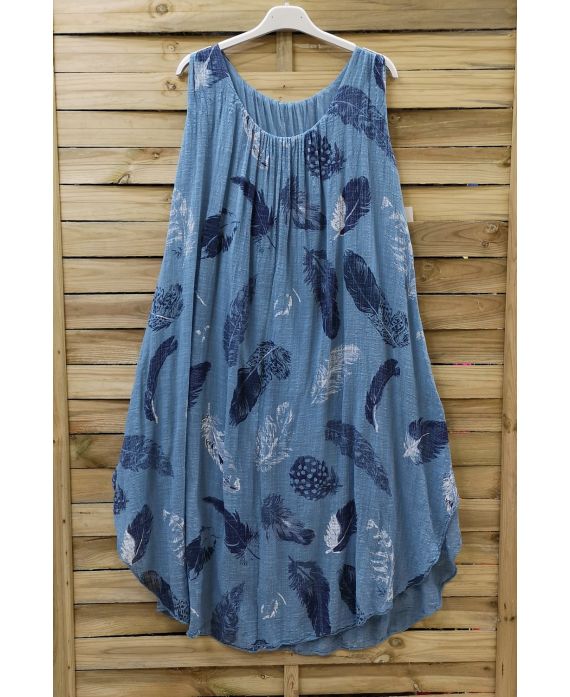 DRESS LOOSE-FITTING PRINTED 0670 BLUE