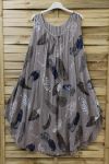 KLEID GESCHNITTEN BEDRUCKTE 0670 TAUPE