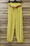 LOT 2 X PANTALONS + CEINTURE 0690 JAUNE