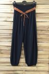 LOT 2 X PANTALONS + CEINTURE 0690 NOIR