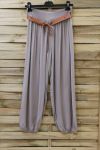 LOT 2 X PANTALONS + CEINTURE 0690 TAUPE