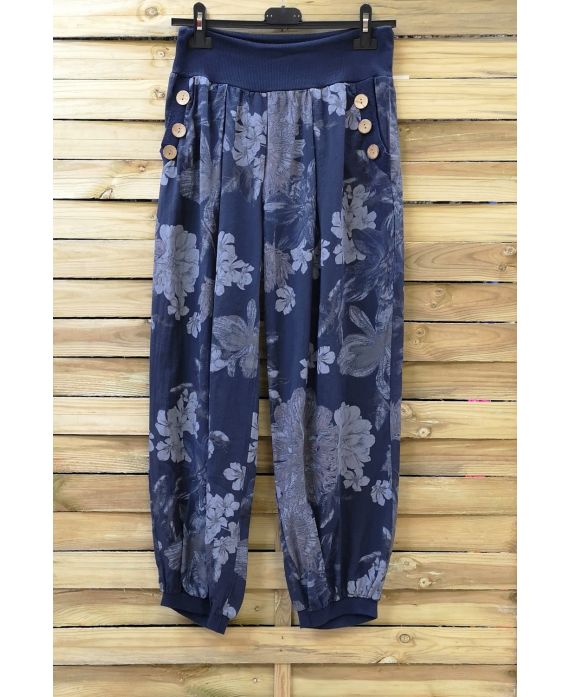 BROEK PRINTS 0693 NAVY BLAUW