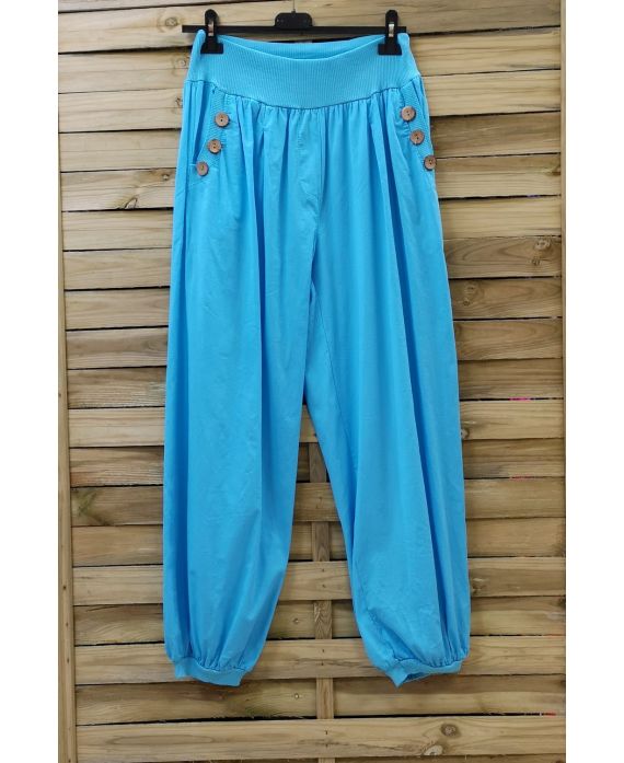 PANTALONES DE BOTONES 0689 AZUL