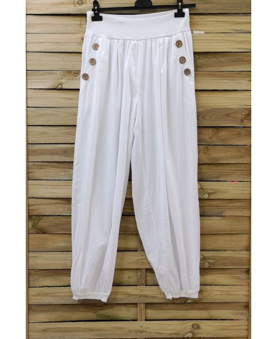 PANTALONES DE BOTONES 0689 BLANCO