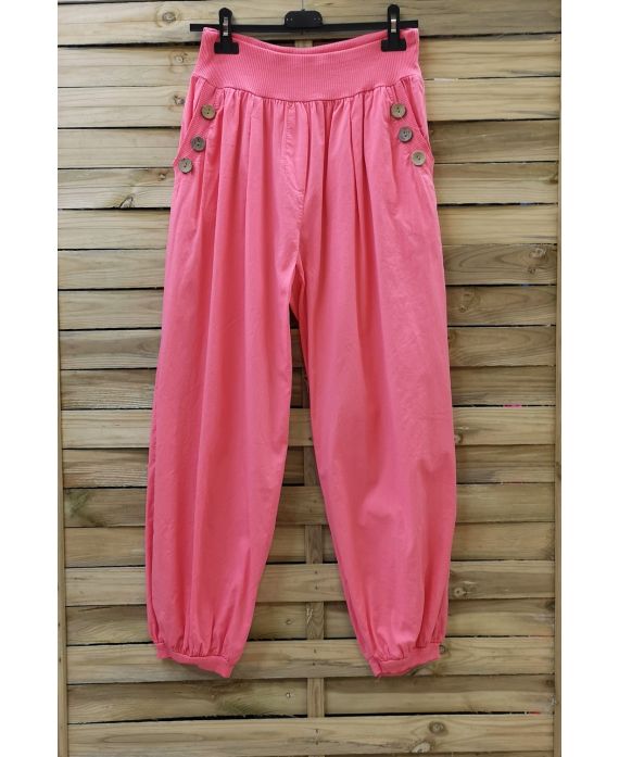 PANTALON BOUTONS 0689 CORAIL