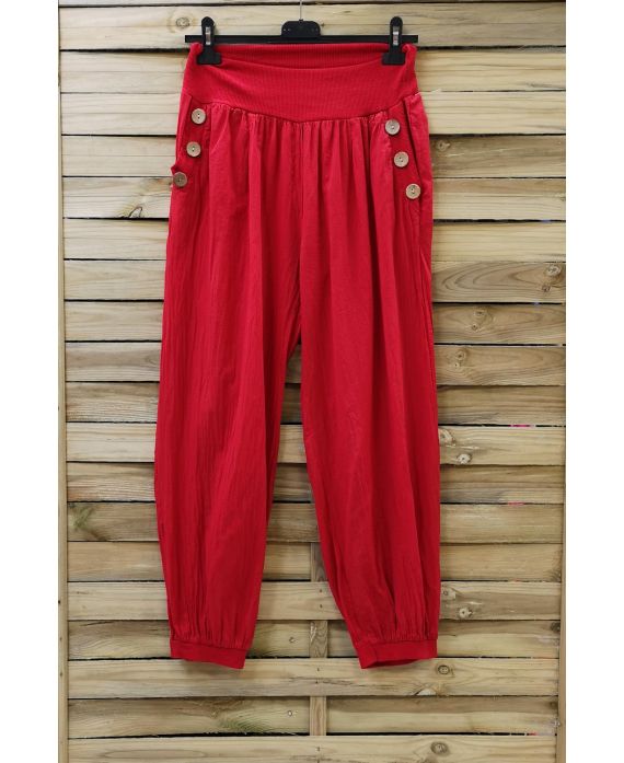 PANTALONES DE BOTONES 0689 ROJO