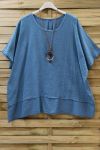 LARGE SIZE TUNIC BI-MATTER 0679 BLUE