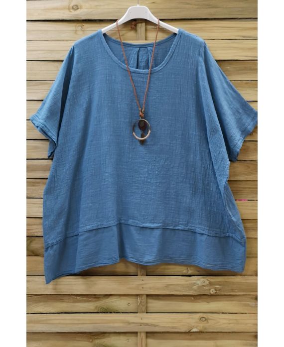 LARGE SIZE TUNIC BI-MATTER 0679 BLUE