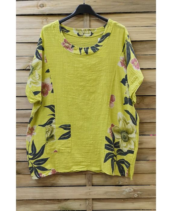 LARGE SIZE TUNIC PRINTED 0688 GREEN ANISE