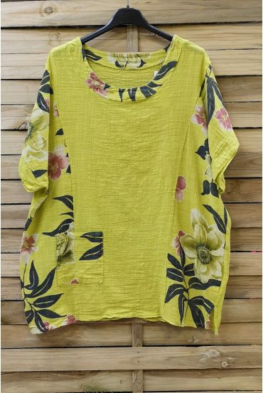 LARGE SIZE TUNIC PRINTED 0688 GREEN ANISE