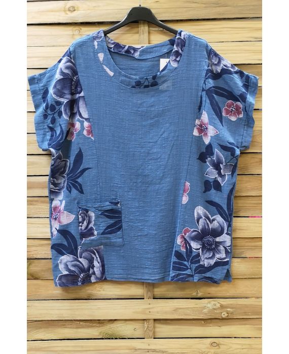 LARGE SIZE TUNIC PRINTED 0688 BLUE