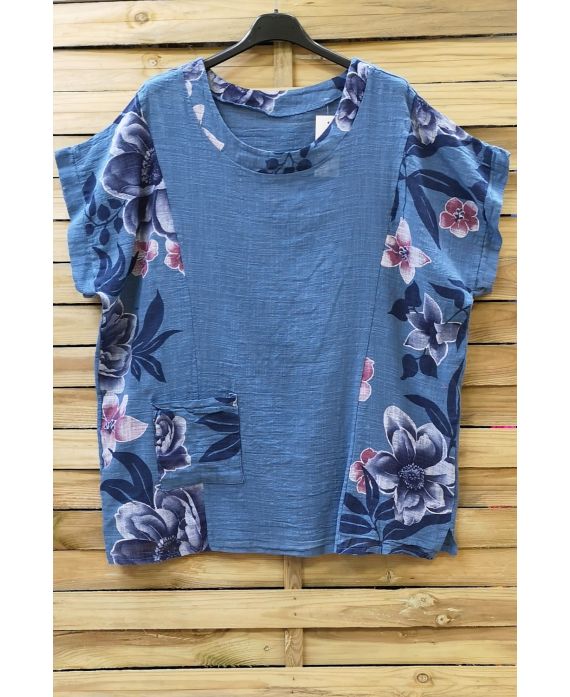 LARGE SIZE TUNIC PRINTED 0688 BLUE