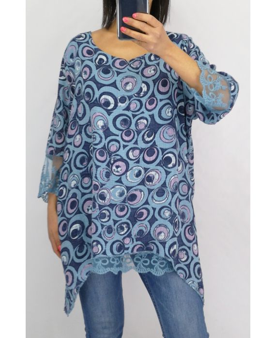 TUNIC WIDE LACE 0635 BLUE