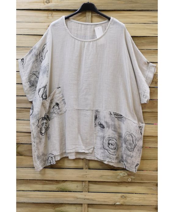 TUNIC BAGGY LINEN 0698 BEIGE