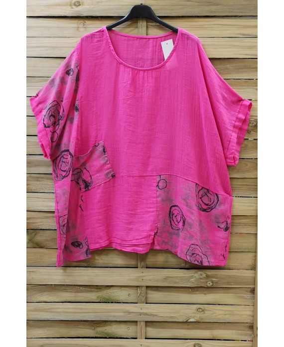 TUNIC BAGGY LINEN 0698 FUSHIA
