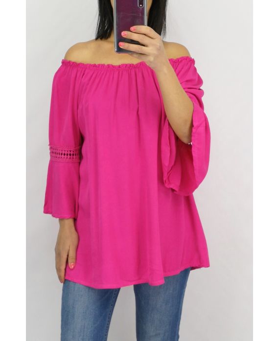 TUNIC SLEEVES LACE 0702 FUSHIA