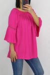 TUNIC SLEEVES LACE 0702 FUSHIA