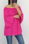 TUNIC SLEEVES LACE 0702 FUSHIA