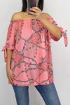 TOP NECKLINE ELASTIQUEE 0706 CORAL
