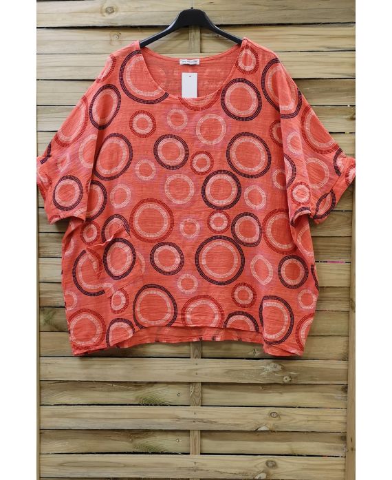 TUNIC LOOSE-FITTING PRINTED 0723 ORANGE