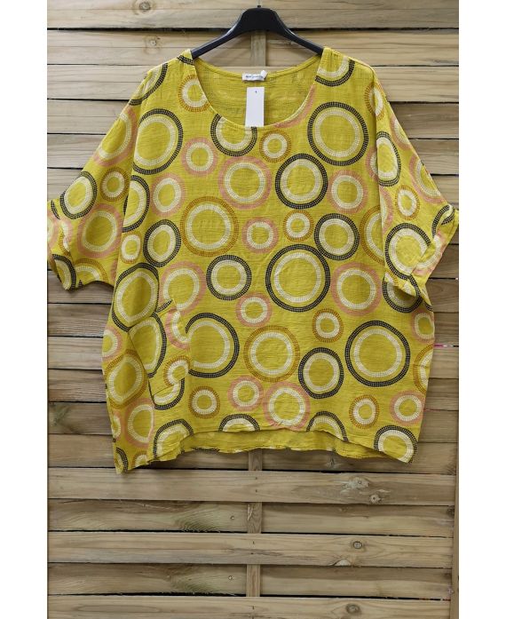 TUNIC LOOSE-FITTING PRINTED 0723 YELLOW