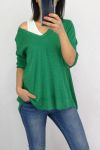 SWEATER 2 IN 1 BACK BUTTONS 0536 GREEN