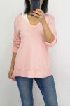SWEATER 2 IN 1 BACK BUTTONS 0536 PINK