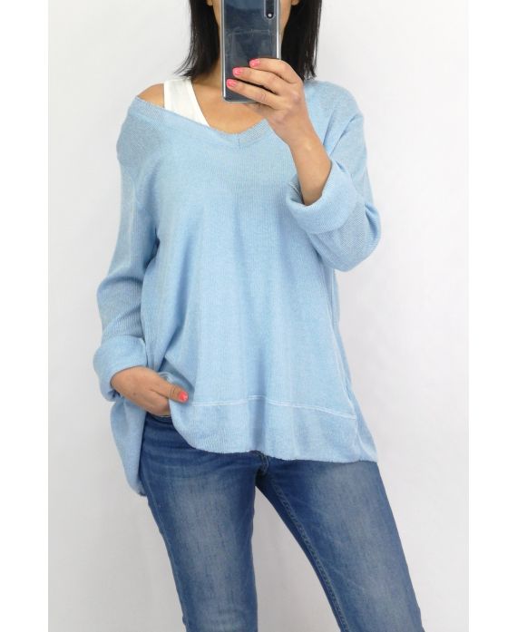 MAGLIA 2 IN 1 TASTI 0536 CIELO BLU