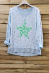 T-SHIRT, ANANAS-6095 AZUR