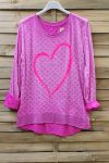 T-SHIRT CUORE 6097 FUSHIA