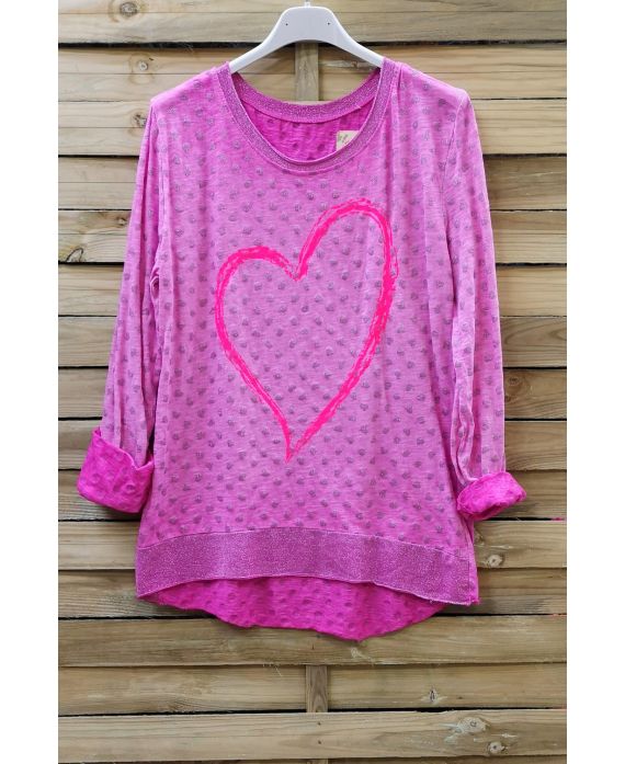 T-SHIRT CORAZÓN 6097 FUSHIA