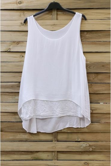 TOP SEQUINS SUPERIMPOSED 0743 WHITE