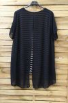 LARGE SIZE TUNIC CLOAKING RAYEE 0786 BLACK