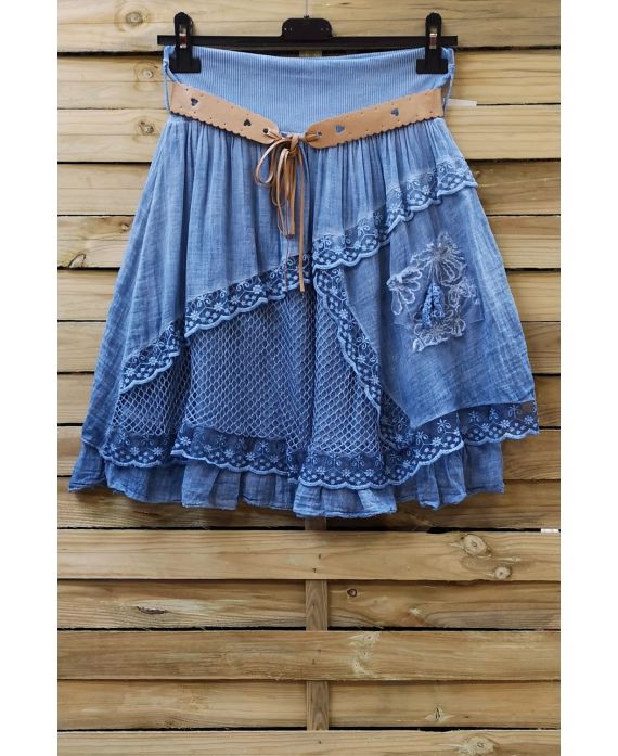 SKIRT IN COTTON 0779 BLUE