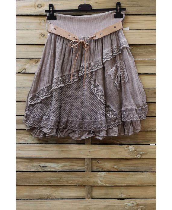 SKIRT IN COTTON 0779 TAUPE