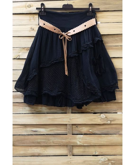 SKIRT IN COTTON 0779 BLACK