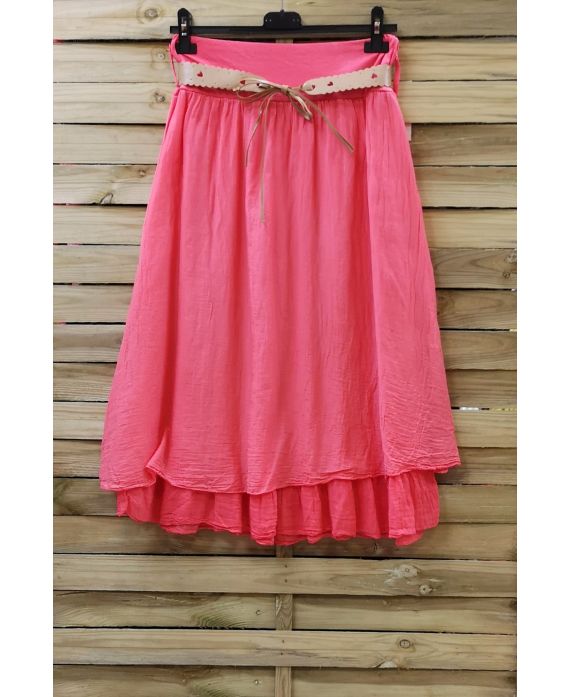 SILK SKIRT 0777 CORAL