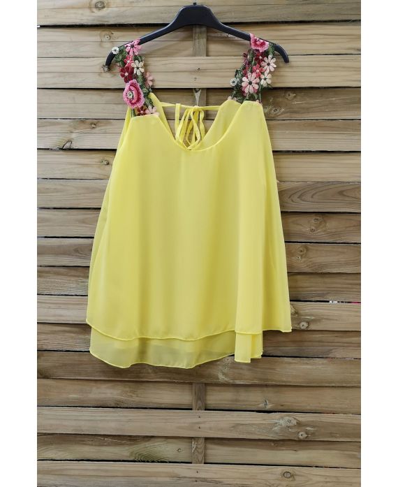 TOP STRAPLESS FLORAL 0792 YELLOW