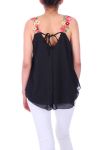 TOP STRAPLESS MIT BLUMIGEN 0792 SCHWARZ